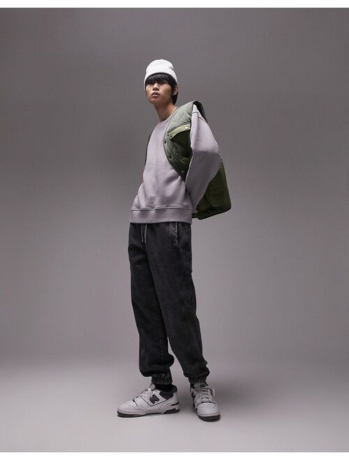 Topman oversized sweatshirt in gray