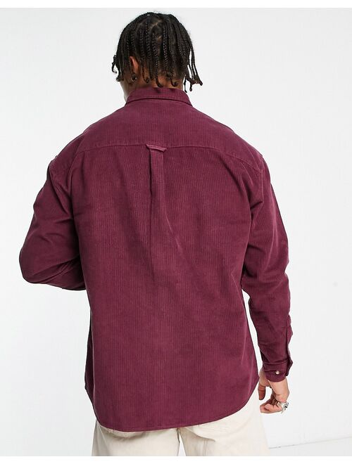 ASOS DESIGN 90s oversized corduroy shirt in grape