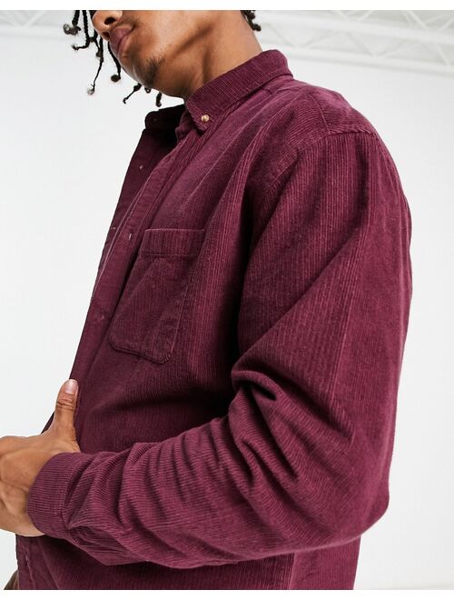 ASOS DESIGN 90s oversized corduroy shirt in grape