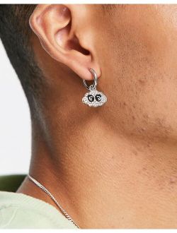 Earrings ASOS DESIGN ASOS DESIGN hoop earrings with pave cloud in silver tone