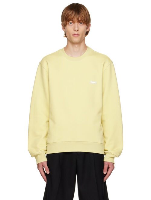 SOLID HOMME Yellow Embroidered Sweatshirt