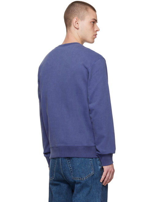 SOLID HOMME Blue Embroidered Sweatshirt