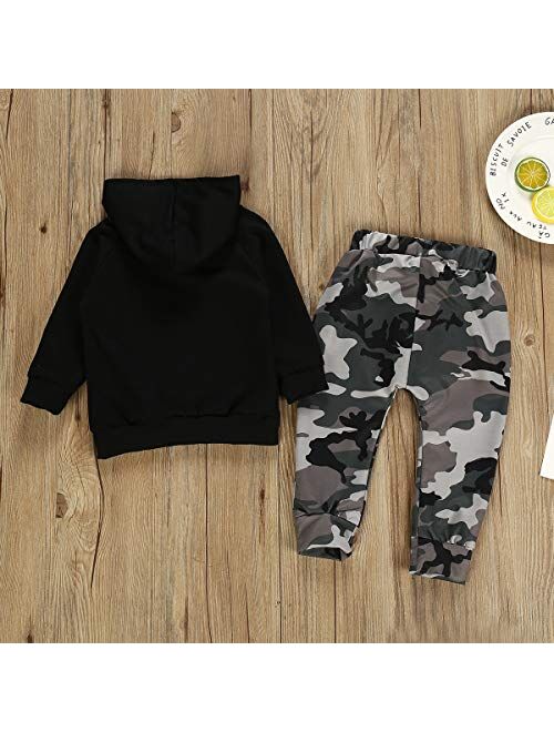 Bmnmsl Toddler Baby Boys Long Sleeve Outfit Hoodie Sweatshirts & Pants Newborn Fall Sweatsuit Infant Winter Clothes Set