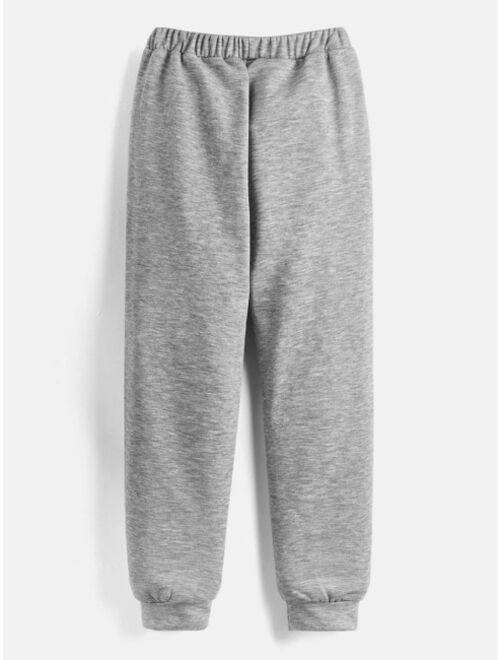 SHEIN Boys 2pcs Patch Detail Sweatpants