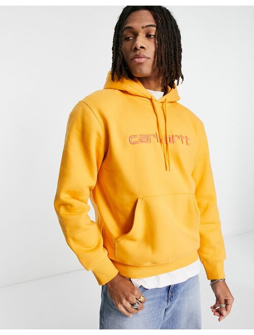 Carhartt WIP script embroidered hoodie in orange
