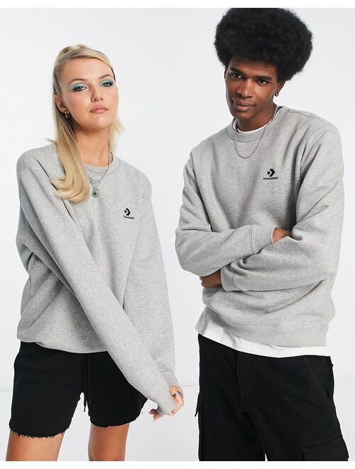 Converse unisex star chevron logo sweatshirt in gray