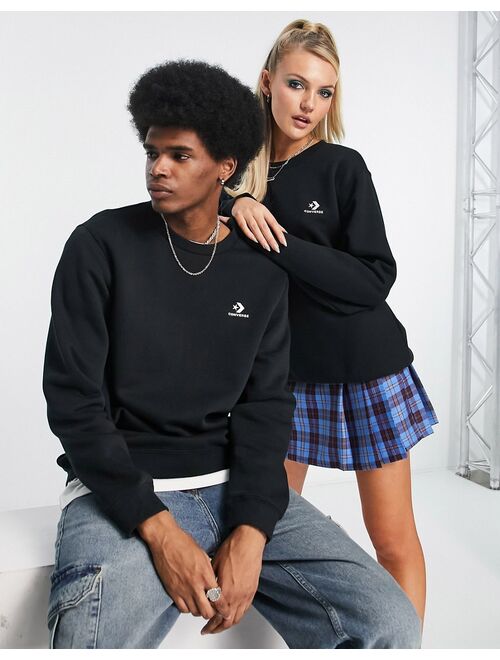 Converse unisex star chevron logo sweatshirt in black
