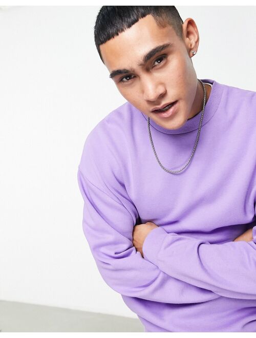 ASOS DESIGN oversized sweatshirt in purple