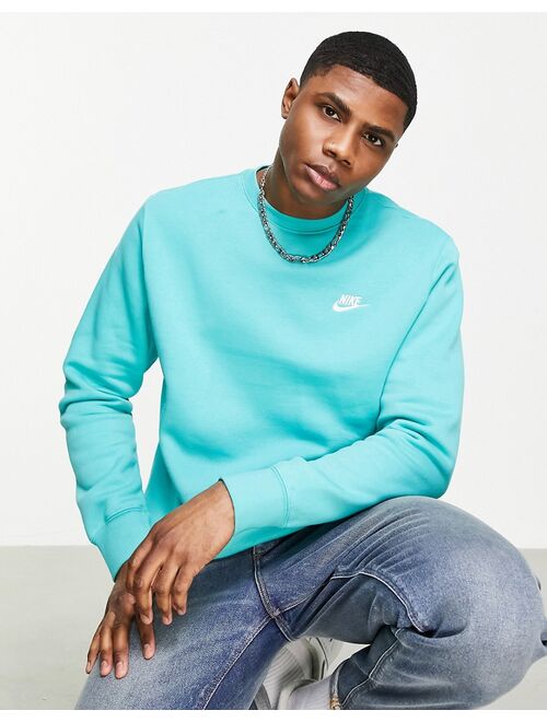 Nike Club Fleece crew neck sweatshirt in teal