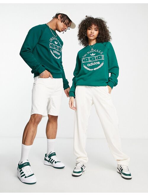adidas Originals 'Sports Resort' Club sweatshirt in green with front graphics