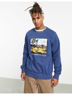 Graphic Injection chest print sweatshirt in blue