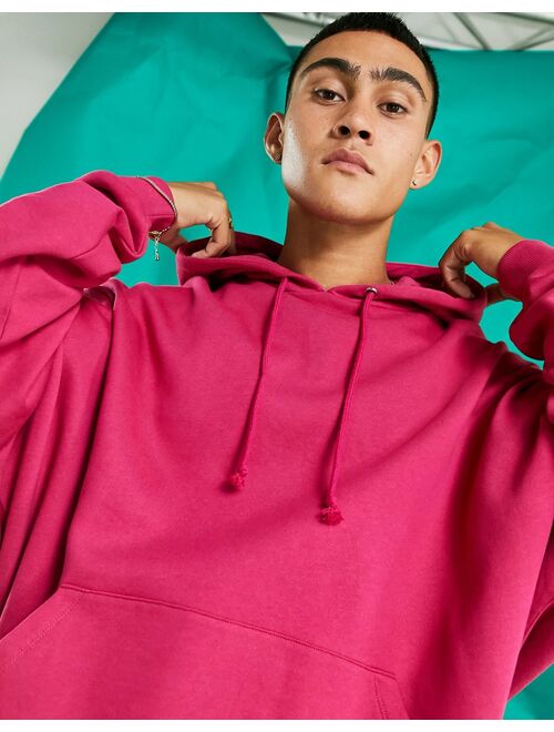 ASOS DESIGN oversized hoodie in bright pink - part of a set