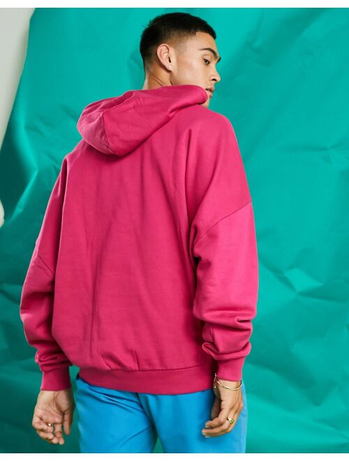 ASOS DESIGN oversized hoodie in bright pink - part of a set