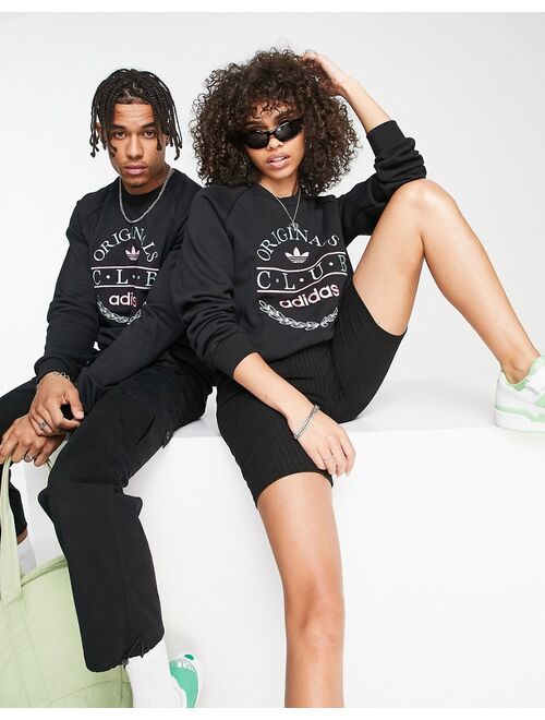 adidas Originals 'Sports Resort' Club sweatshirt in black with front graphics