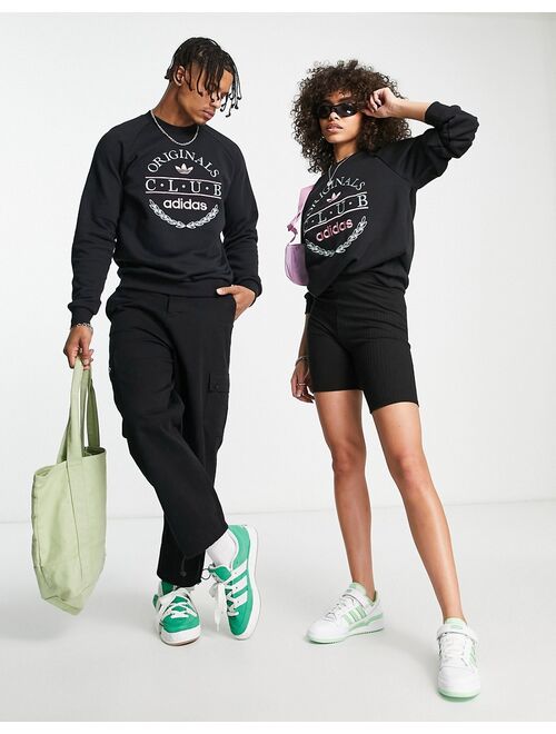 adidas Originals 'Sports Resort' Club sweatshirt in black with front graphics