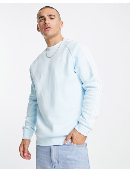 adidas Originals adicolor three stripe sweatshirt in almost blue