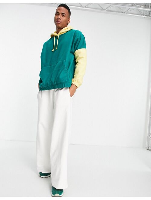 ASOS DESIGN oversized polar fleece hoodie in bright color-block