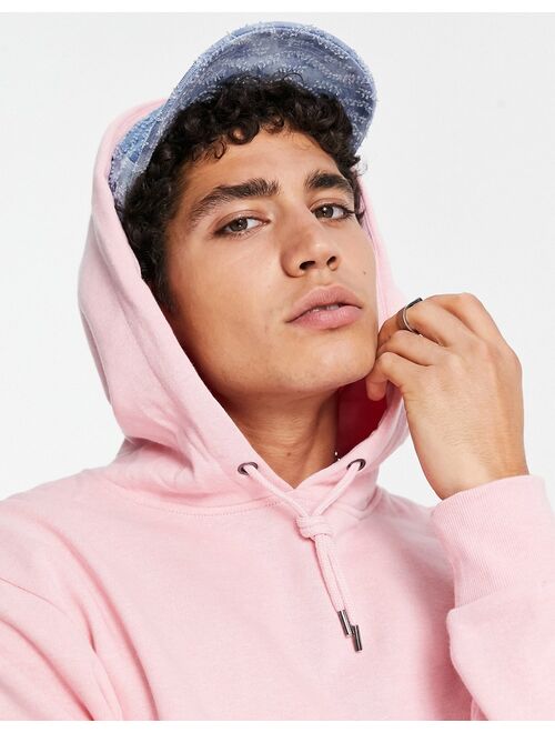 River Island overdyed heather hoodie in pink