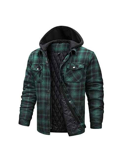 Buy CHEXPEL Flannel Jackets for Men Long Sleeve Plaid Shirt Jacket ...