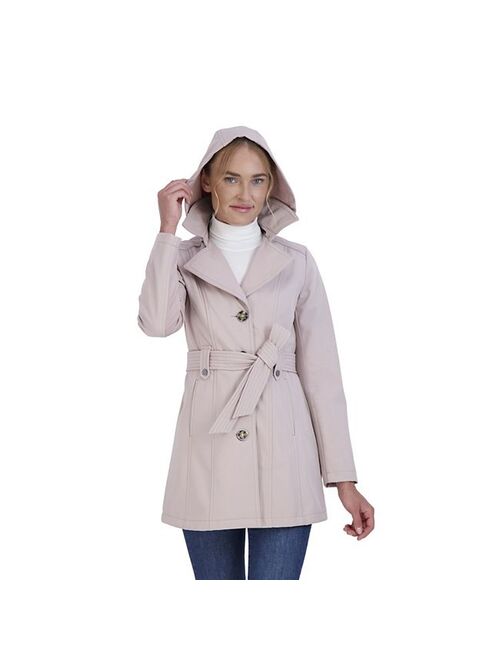 Women's Sebby Collection Hooded Trench Coat