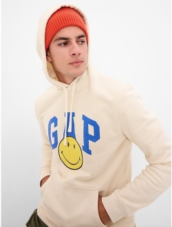 Smiley Vintage Soft Logo Cotton Long Sleeve Relaxed Fit Pullover Hoodie