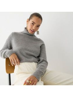 Cashmere cropped turtleneck sweater