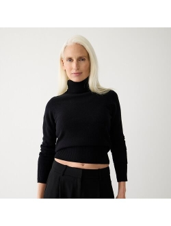 Cashmere cropped turtleneck sweater