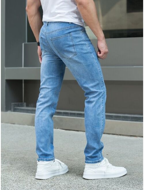 Shein Men Solid Slant Pocket Jeans