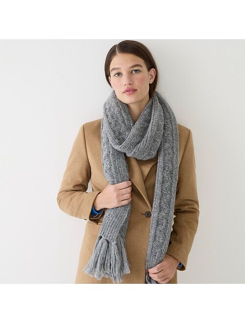 J.Crew Chunky cable-knit scarf with Lurex