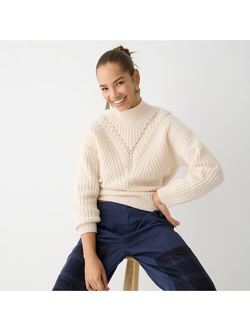J.Crew Cashmere cable-knit turtleneck sweater