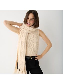 Chunky cable-knit scarf