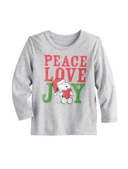 Toddler Boy Jumping Beans Peace Love Joy Snoopy Tee