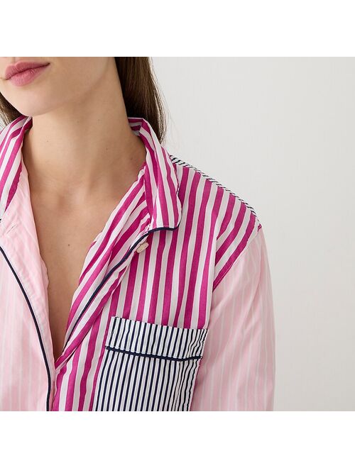 J.Crew Long-sleeve cotton poplin pajama set in cocktail stripe