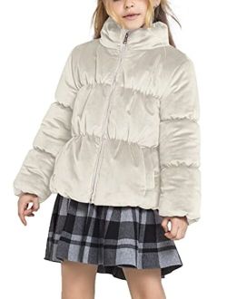 GAMISOTE Girls Winter Coat Puffer Thick Padded Fleece Warm Quilted Heavyweight Mock Jacket