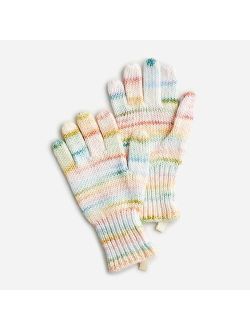 Girls' knit gloves in rainbow multi