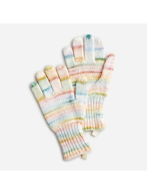 J.Crew Girls' knit gloves in rainbow multi