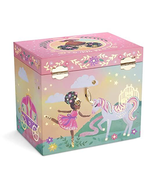 Jewelkeeper Ballerina Music Box & Little Girls Jewelry Set - 3 Ballerina Gifts for Girls - Little Queen Design