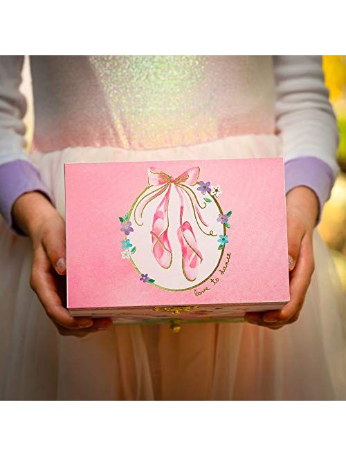 Jewelkeeper Musical Jewelry Box with 2 Pullout Drawers, Glitter Rainbow and Stars Unicorn Design, Beautiful Dreamer Tune