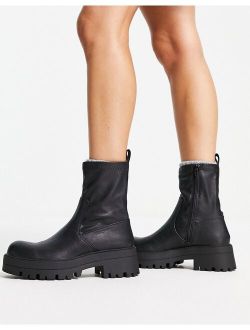 chunky ankle boots in black
