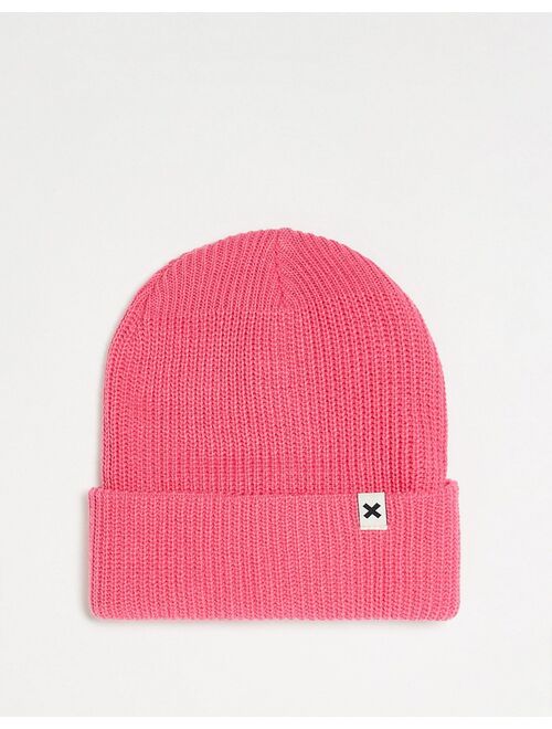 COLLUSION Unisex beanie in bright pink