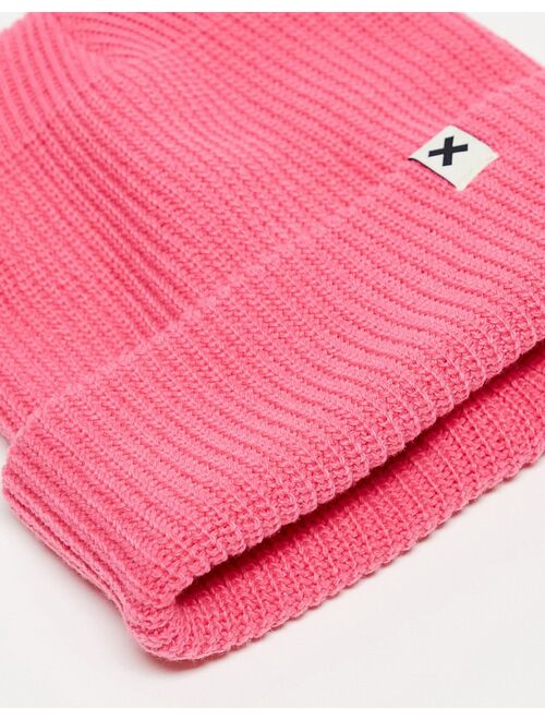 COLLUSION Unisex beanie in bright pink
