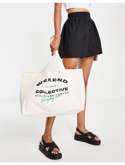 ASOS Weekend Collective everyday wear tote in natural