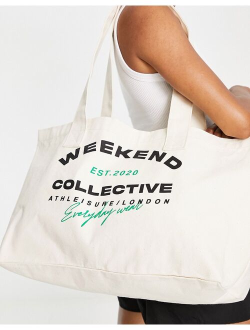 ASOS Weekend Collective everyday wear tote in natural