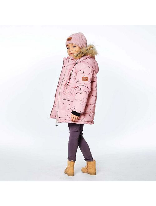 Deux par Deux Puffy Jacket Pink With Small Flowers Print