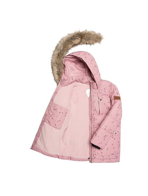 Deux par Deux Puffy Jacket Pink With Small Flowers Print