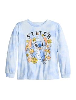 Licensed Character Girls 7-16 Stitch Tie Dye Oversized Graphic Long Sleeve Tee