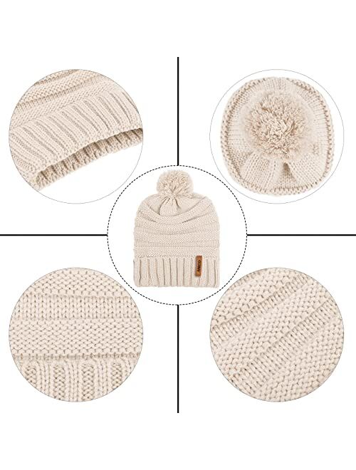 Aneco Winter Warm Knitted Scarf Beanie Hat and Gloves Set Men & Women's Soft Stretch Hat Scarf and Mitten Set