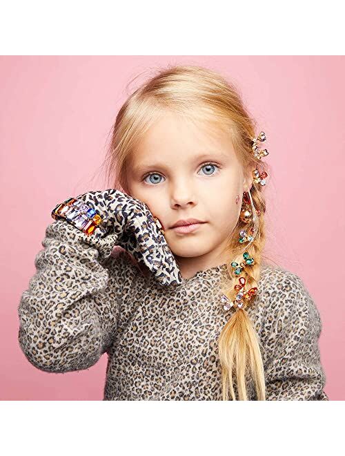 Super Smalls Jungle Jeweled Gloves | Fleece Leopard Print Embellished with Colorful Gemstones | Fits 3-6 Years Old