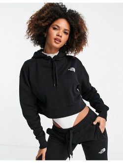 Trend cropped fleece hoodie in black