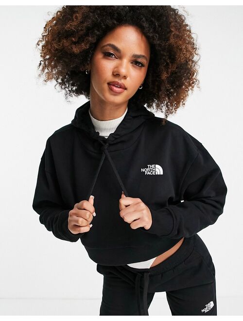 The North Face Trend cropped fleece hoodie in black